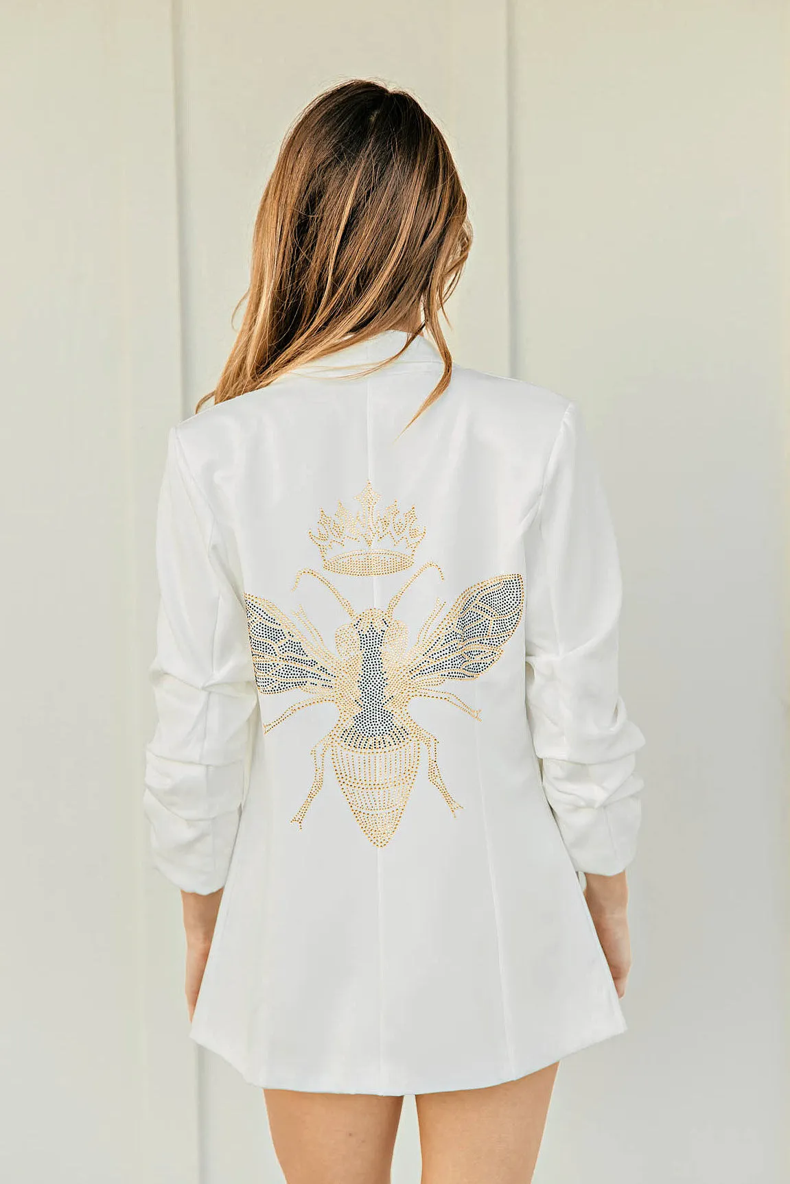 BEST SELLER!! The Rock Studded Blazer in White