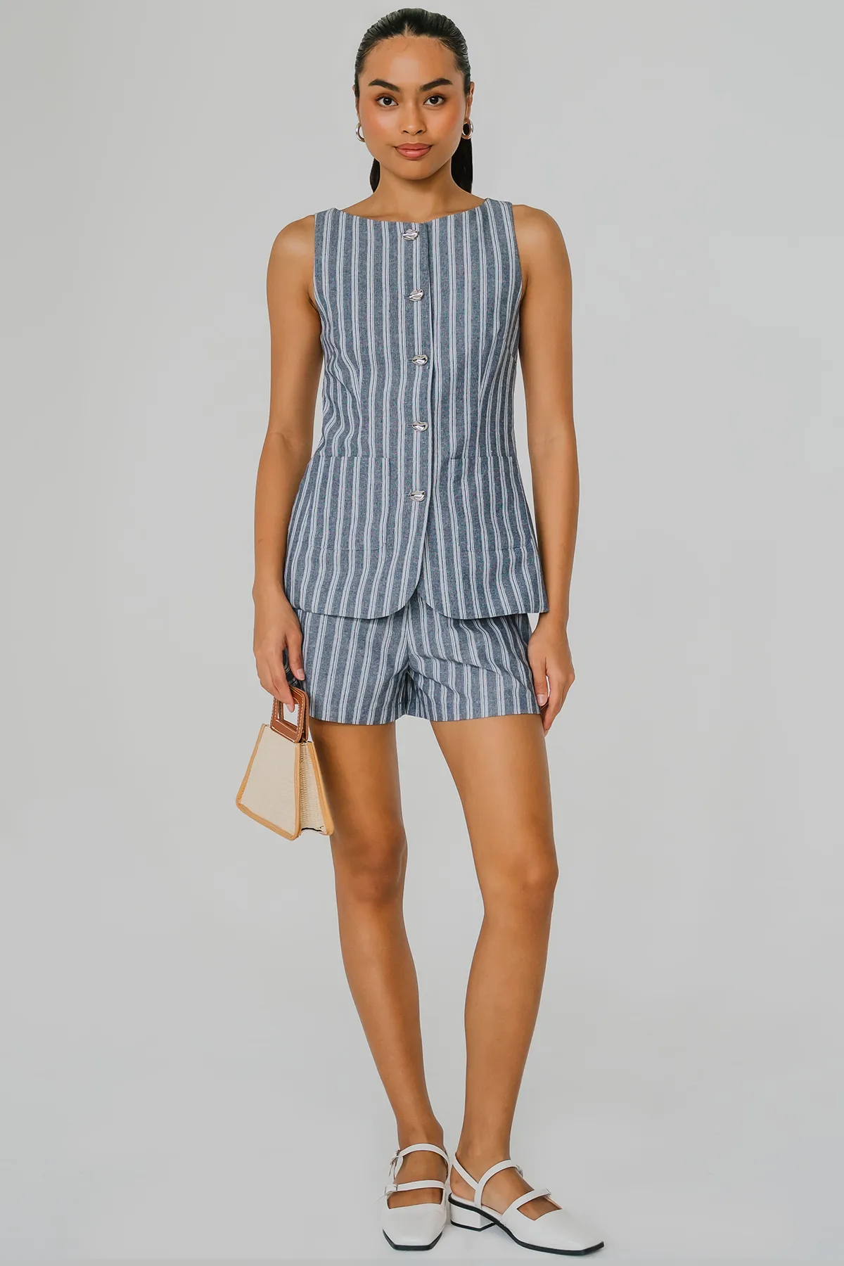 Beverly Hills Tailored Shorts (Striped)