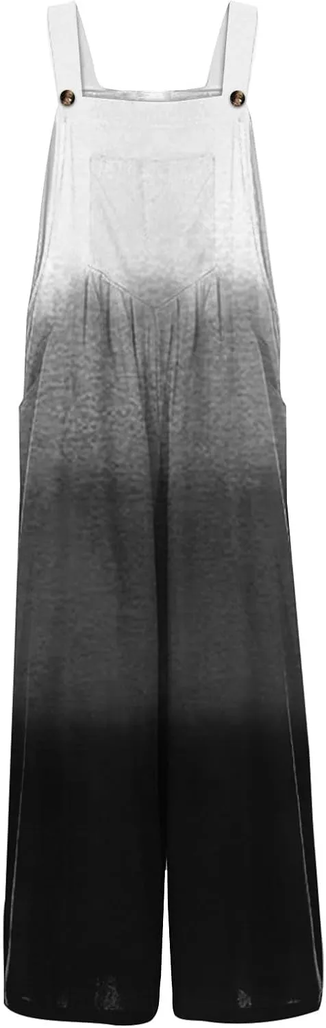 Bohemian Rompers 2025 Summer Plus Size Loose Floral Boho Printed Hippie Cotton Linen Bib Baggy Overalls Jumpsuits