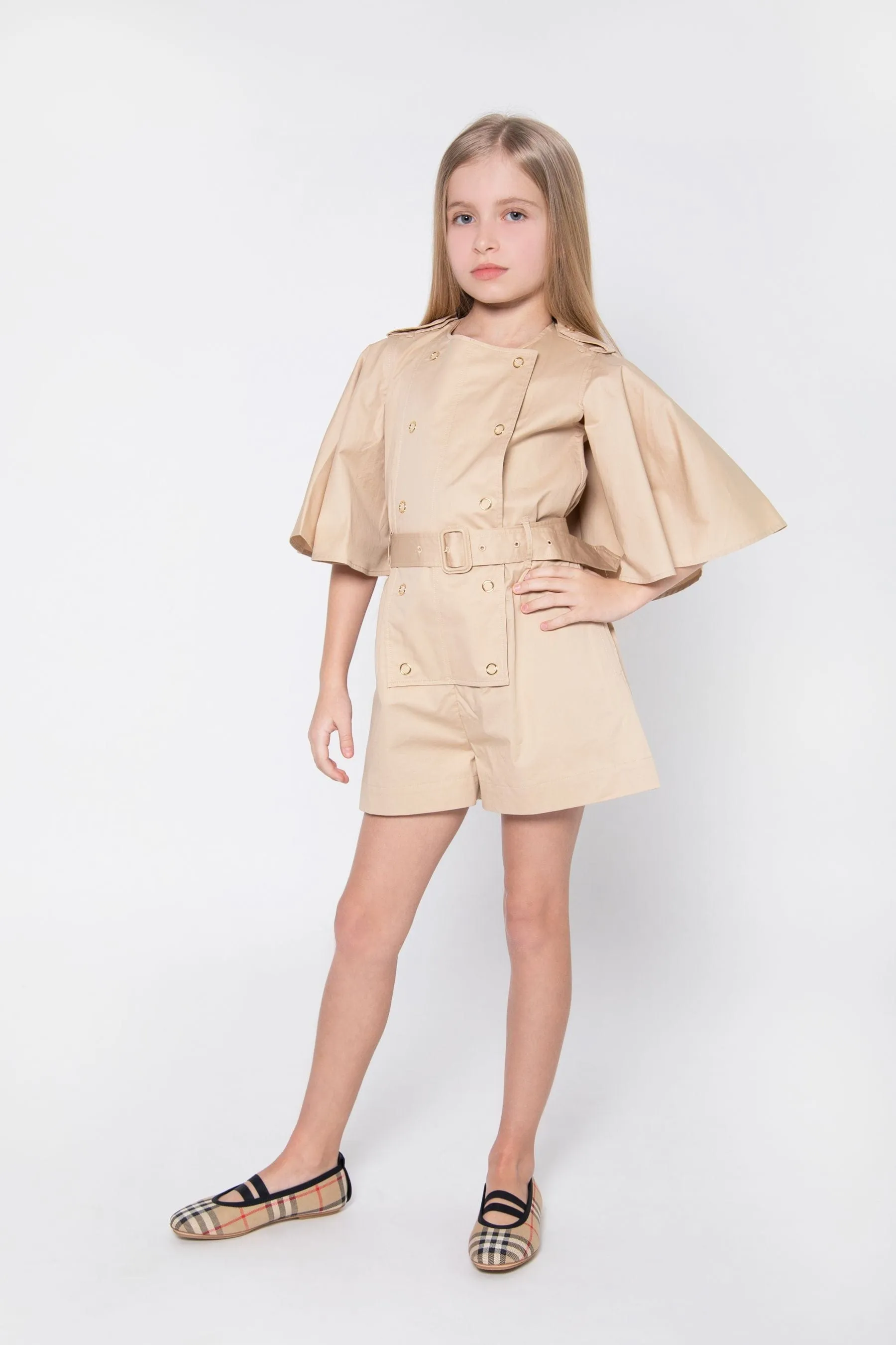 Burberry Girls Logo Print Playsuit
