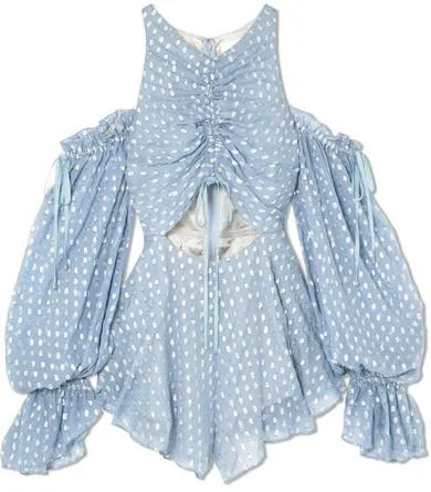 'Did It Again' Cold-Shoulder Gathered Playsuit