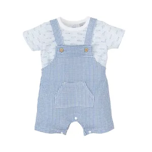 Dungarees Set Coral
