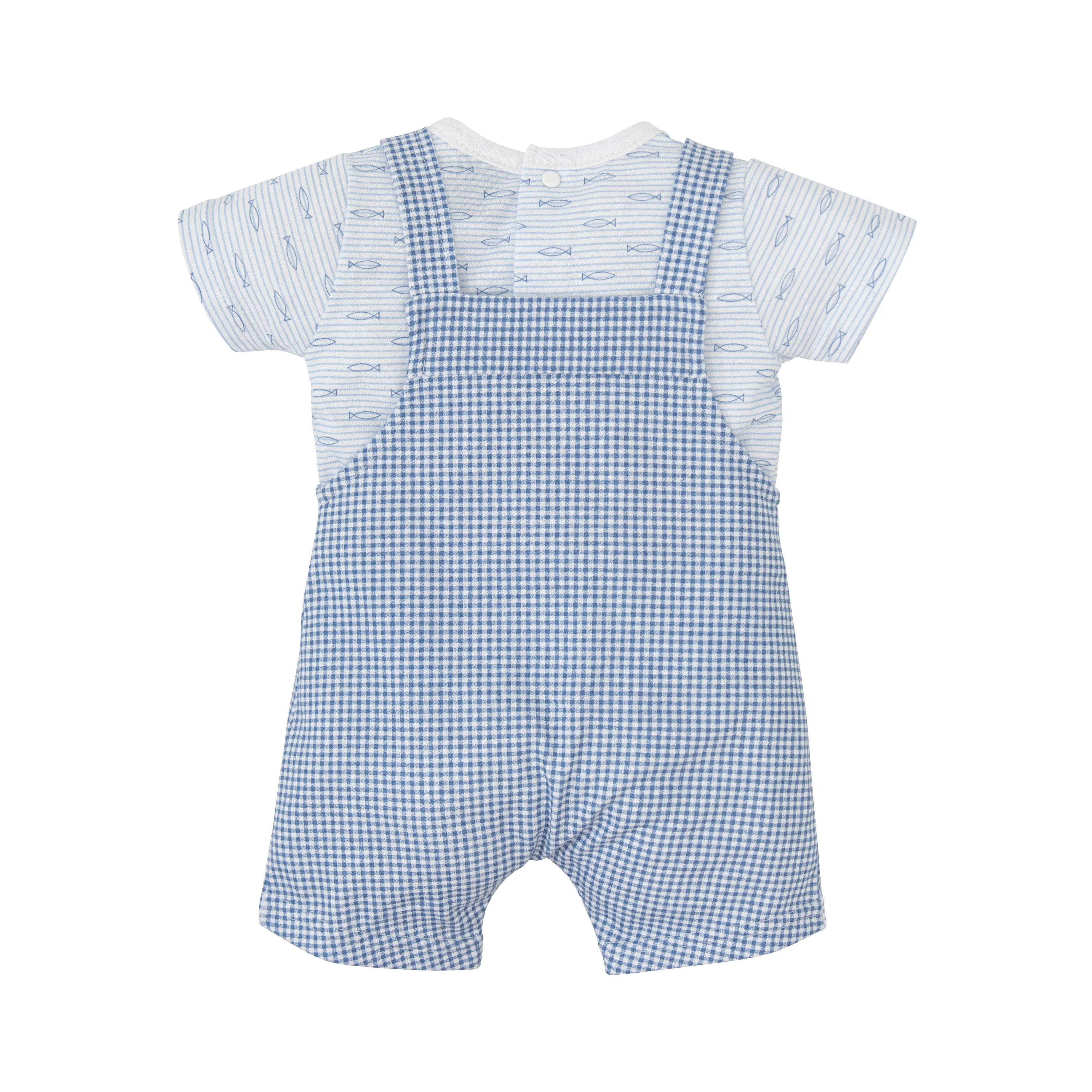 Dungarees Set Coral