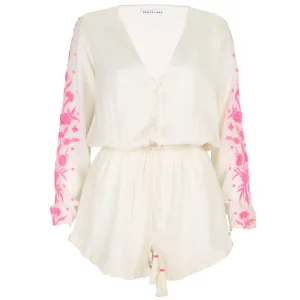 Embroidered Cotton Ponnant Playsuit