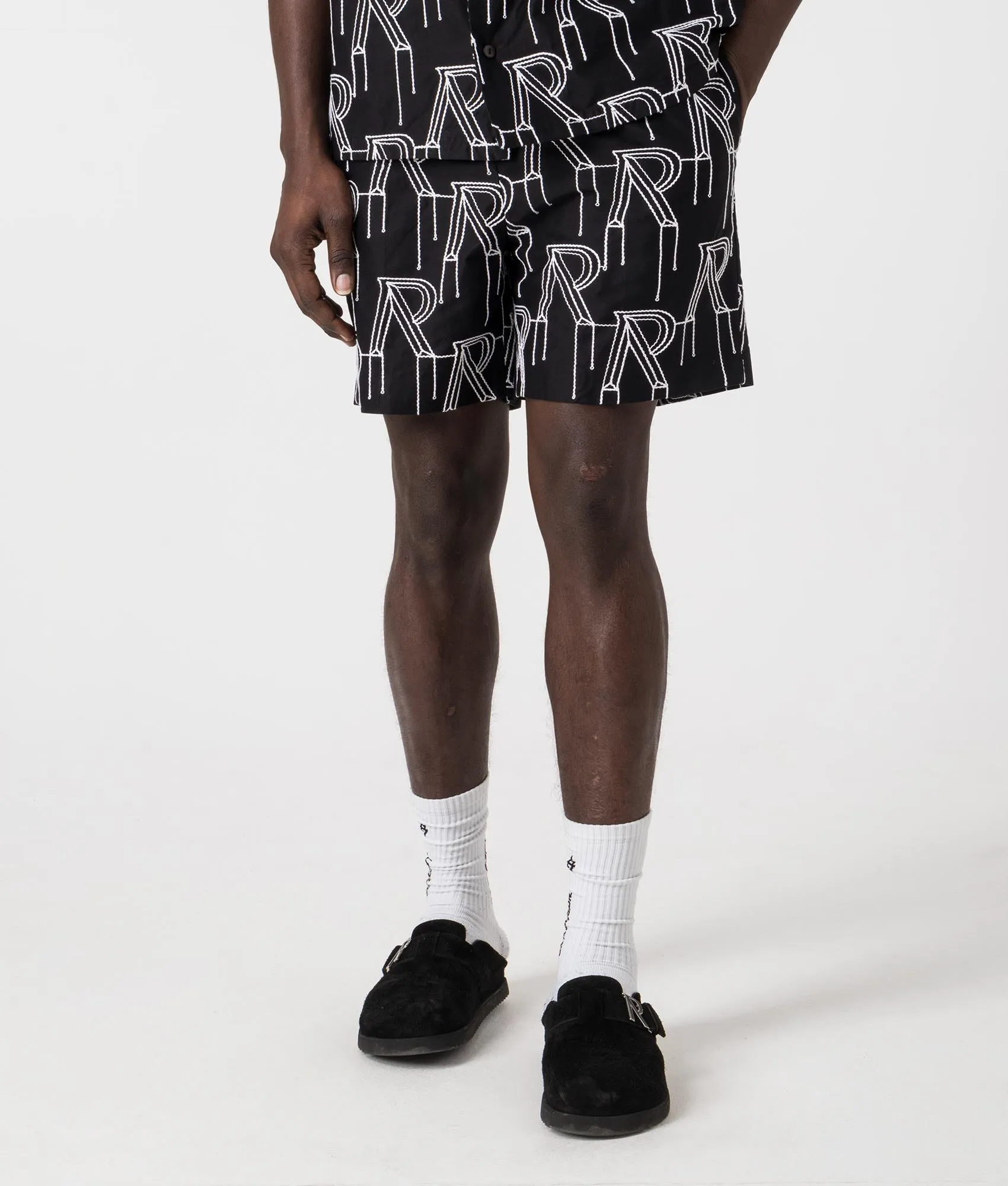 Embroidered Initial Tailored Shorts
