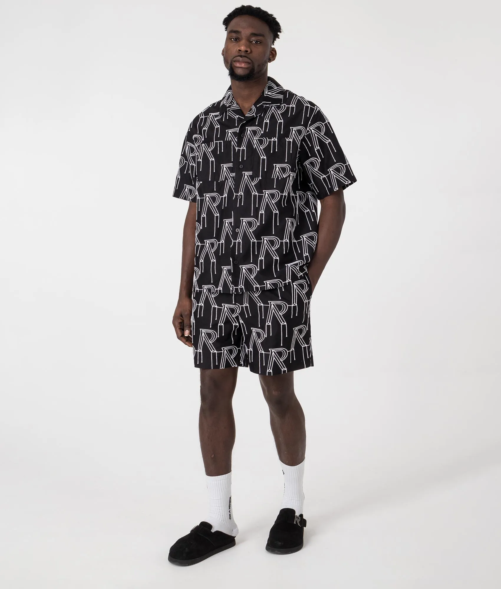 Embroidered Initial Tailored Shorts