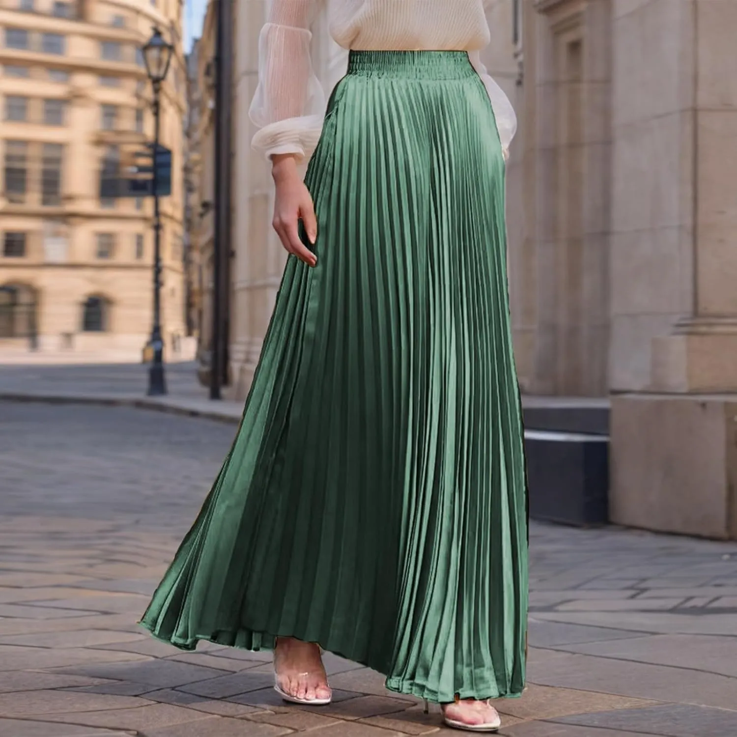 Floral Skirts for Women Flutter Peasant Casual Going Out Elastic Waist Festival Flowy Travel Smocked Boho Skirts for Women