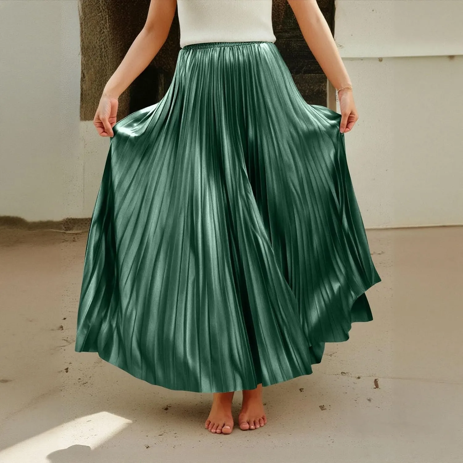 Floral Skirts for Women Flutter Peasant Casual Going Out Elastic Waist Festival Flowy Travel Smocked Boho Skirts for Women