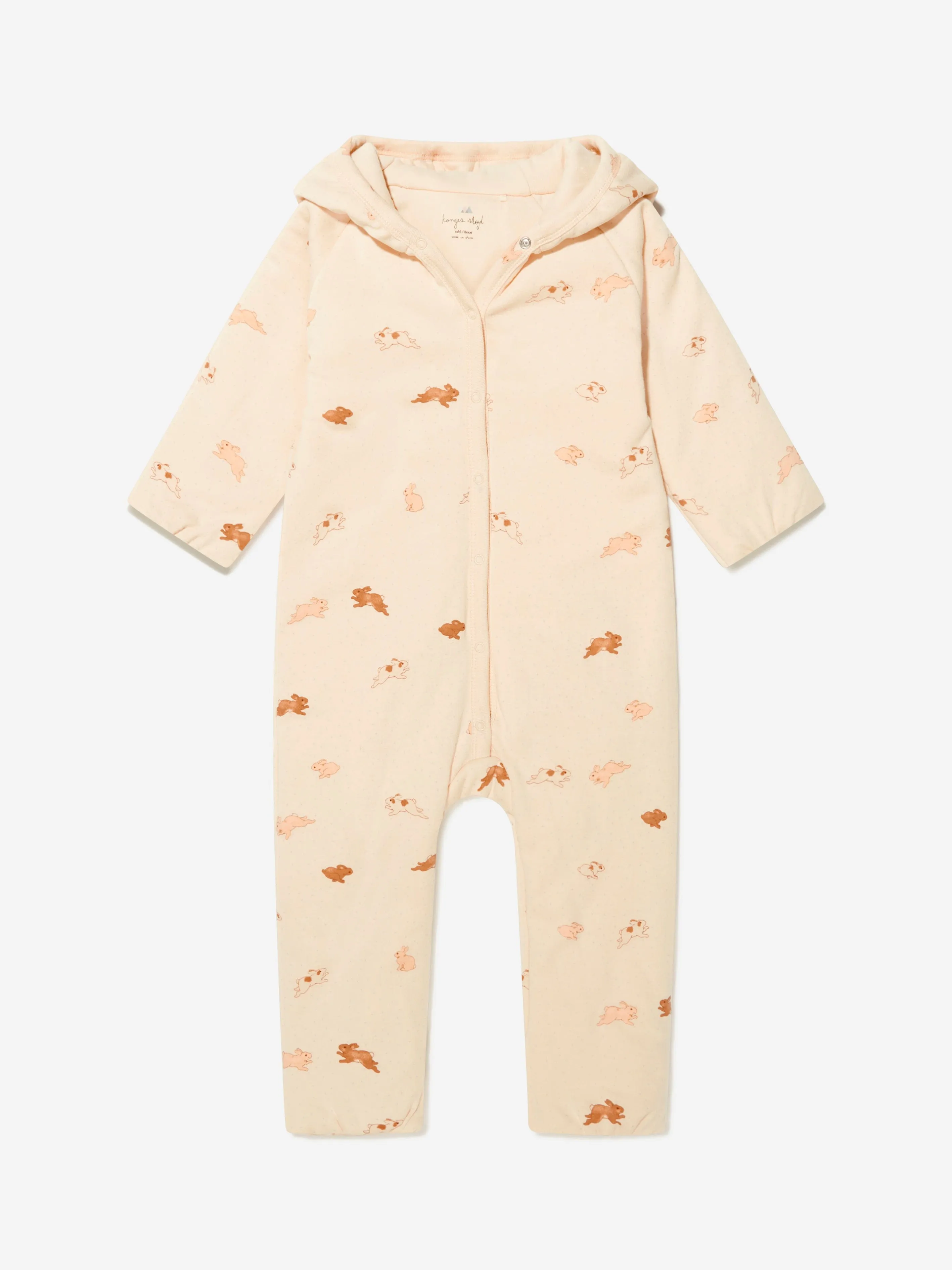 Konges Slojd Baby Girls Organic Cotton Rabbit Onesie With Hood