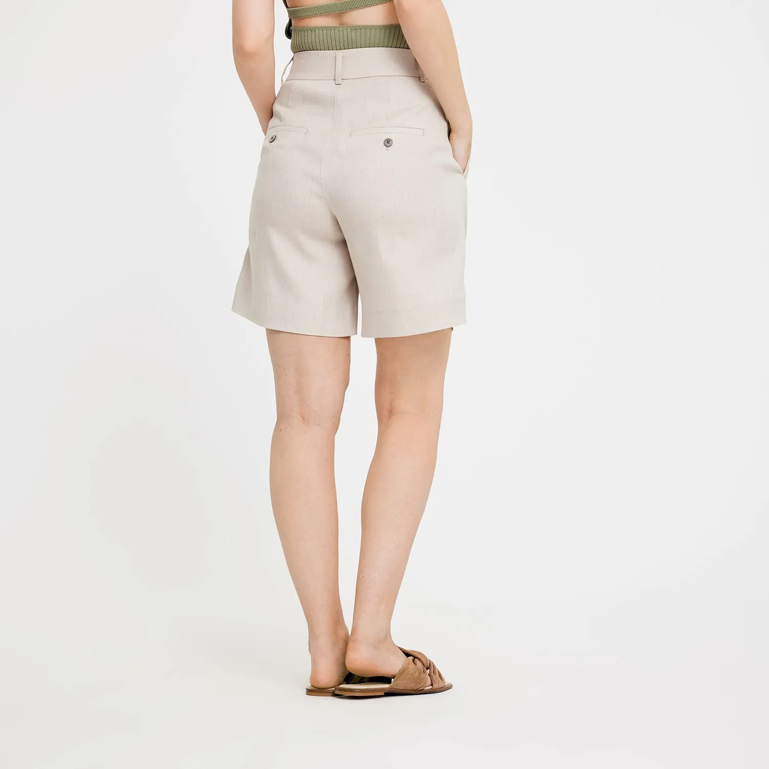 LauraFV Midi Shorts 769 Sand Linen