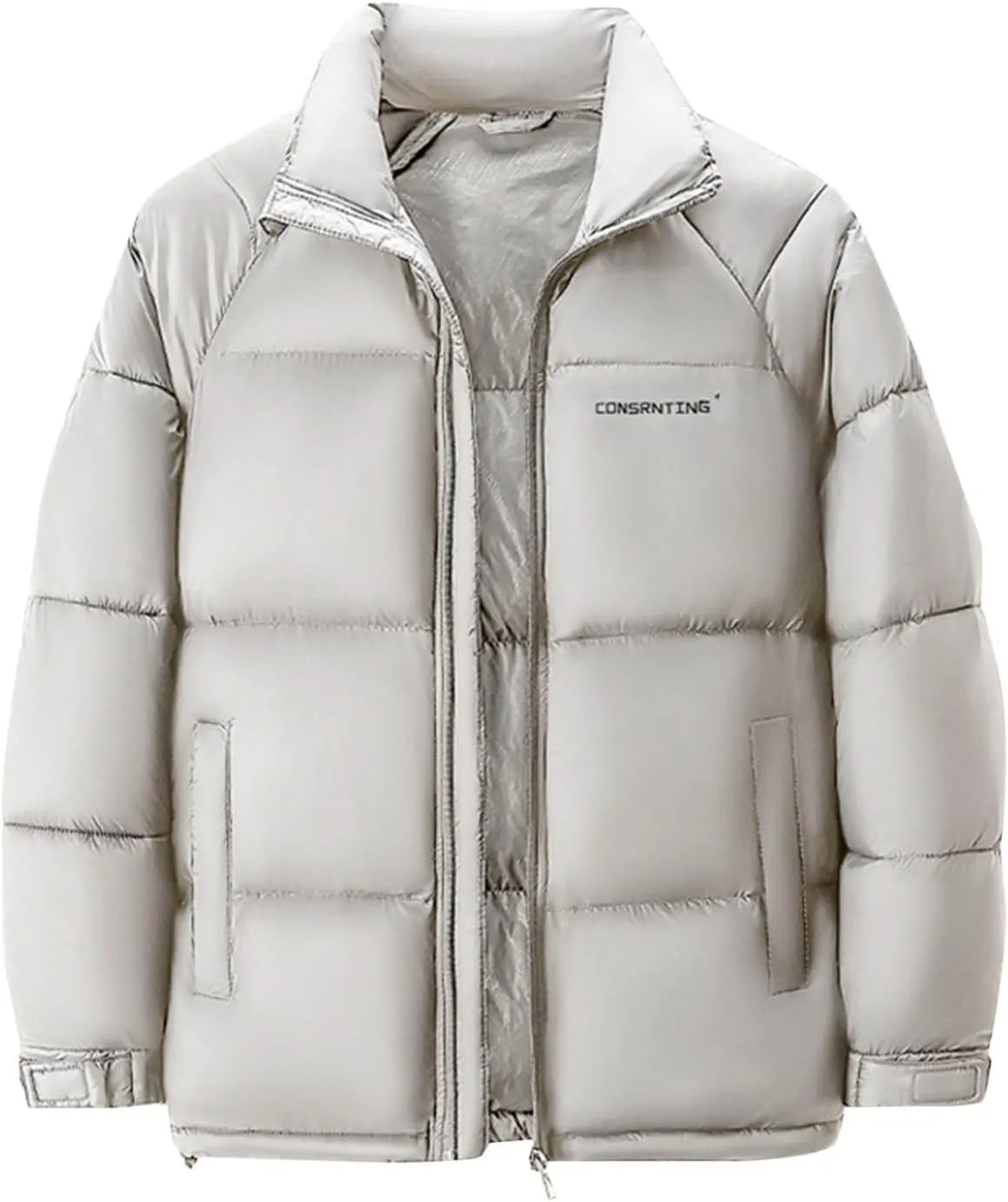 Mens Puffer Jacket Lightweight Down Coat Zip up Padded Coat Quilted Insulated Jacket Warm Winter Jacket Thermal Outwear