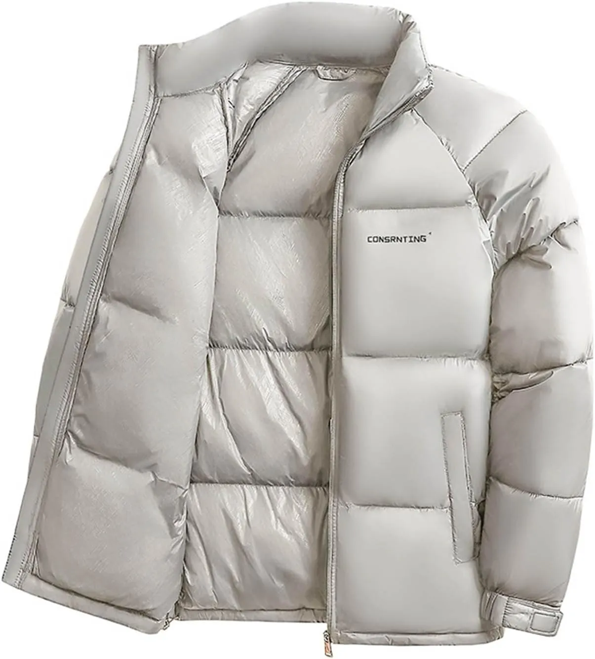 Mens Puffer Jacket Lightweight Down Coat Zip up Padded Coat Quilted Insulated Jacket Warm Winter Jacket Thermal Outwear