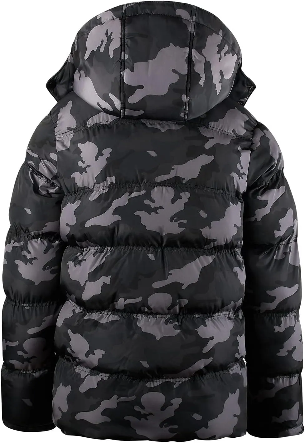 Mens Puffer Jacket with Hood Full Zip Plus Size Lightweight Warm Winter Coat Windproof Insulated Padded Quilted Down Jackets