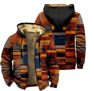 Mens Winter Fleece Jackets with Hood Plus Size Sherpa Lined Padded Warm Coats Outdoor Windproof Light Weight Chunky Jackets