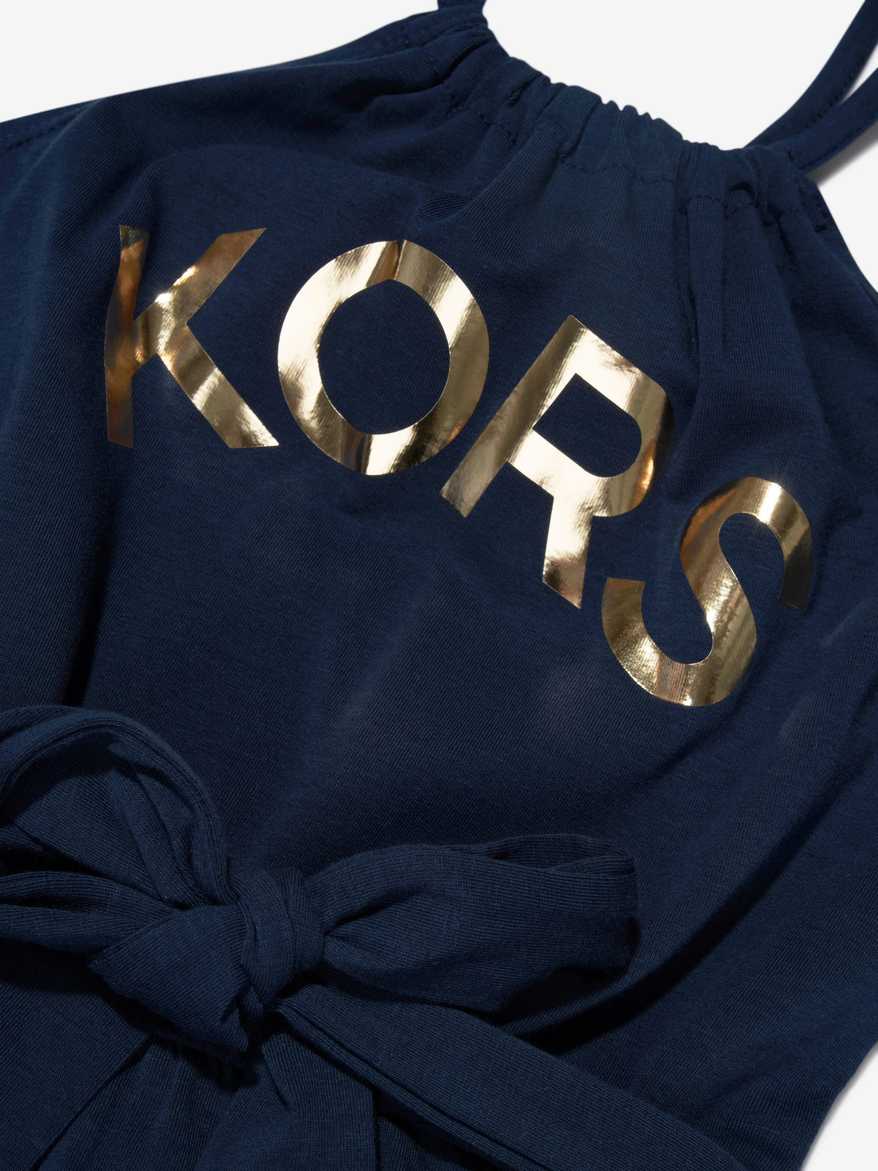 Michael Kors Girls Logo Print Playsuit in Navy