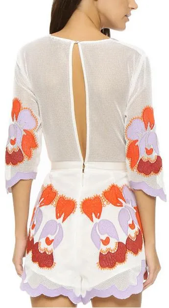 'Never Ever' Embroidered Romper