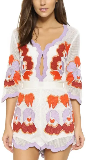'Never Ever' Embroidered Romper