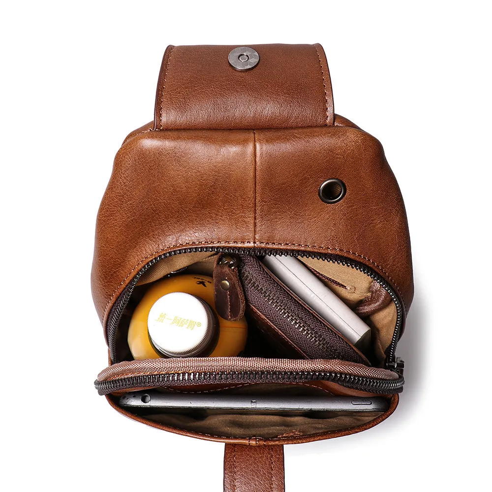 Retro Casaul Leather Chest Pack Bags L9040