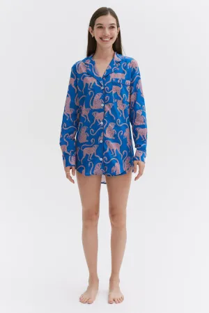 Signature Pyjama Set Chango Print Blue/Pink