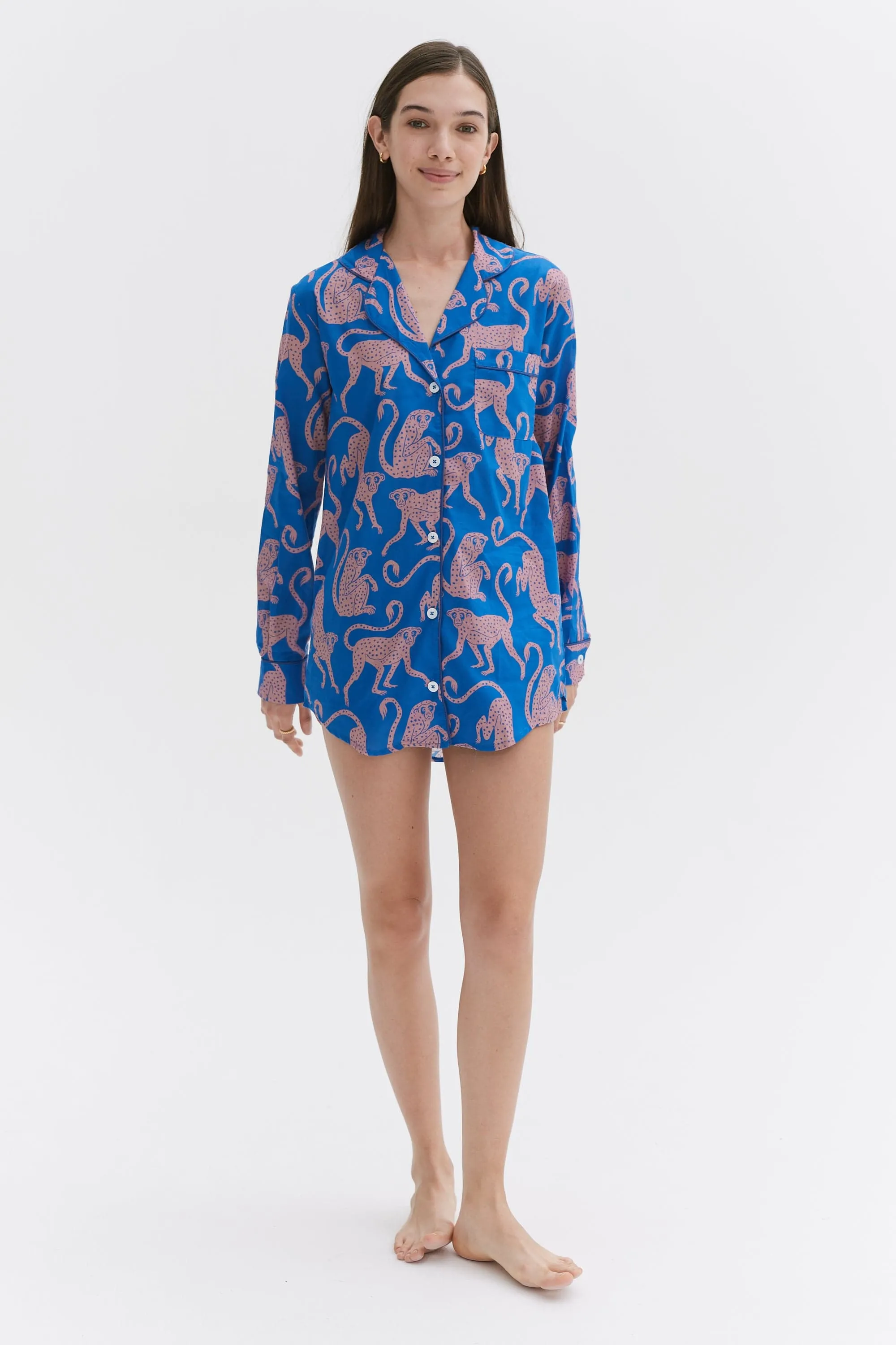 Signature Pyjama Set Chango Print Blue/Pink