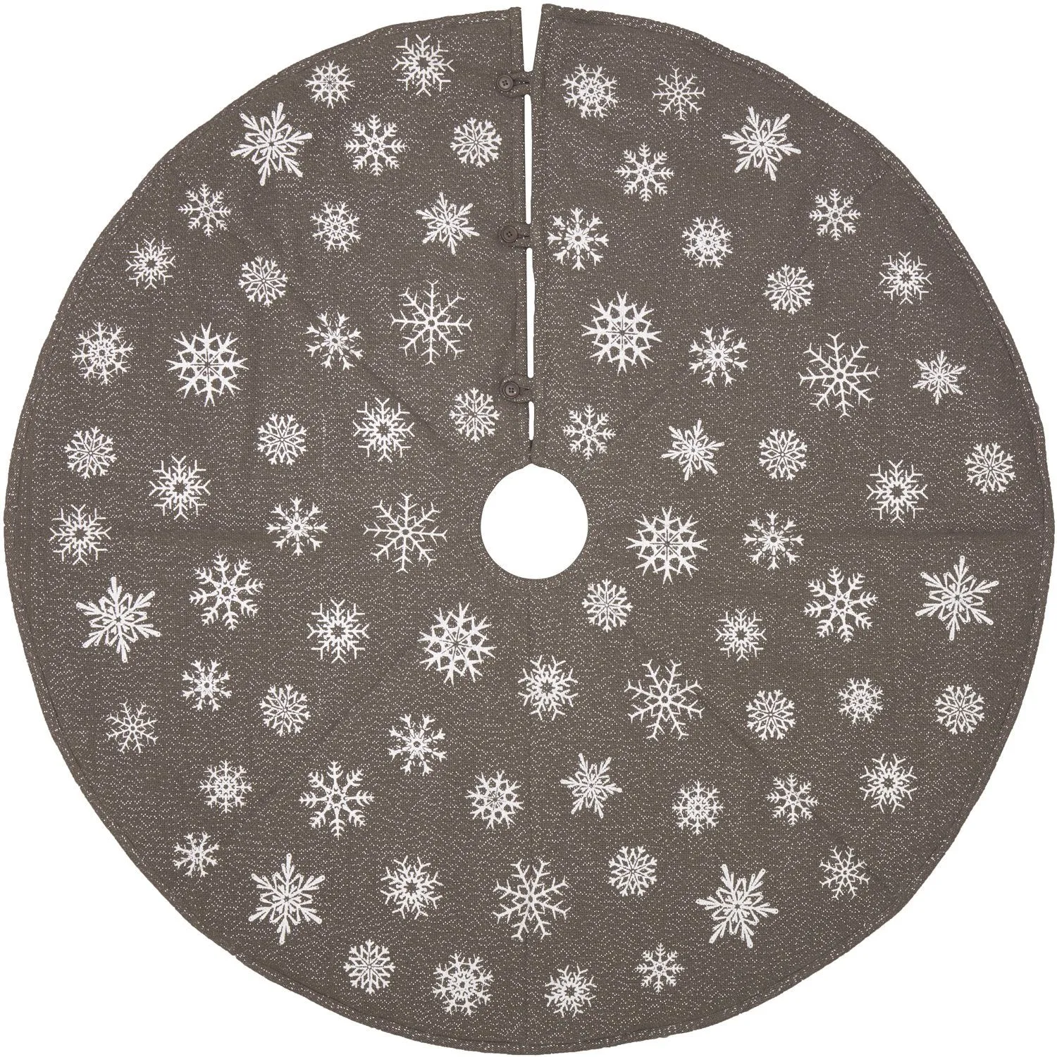 Snowflake Burlap Grey Tree Skirt 48"