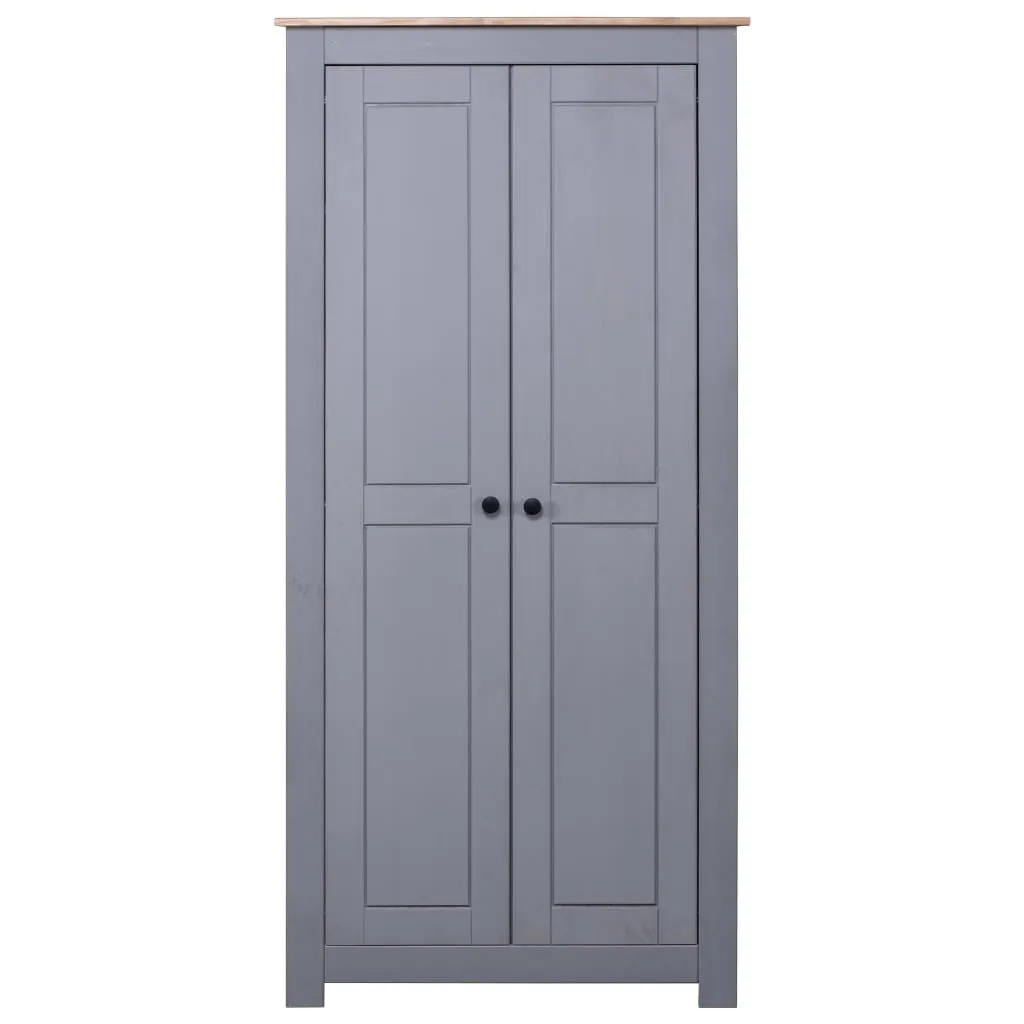 vidaXL Wardrobe Grey 80x50x171.5 cm Solid Pine Panama Range