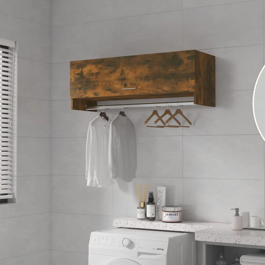 vidaXL Wardrobe Smoked Oak 100x32.5x35 cm Engineered Wood