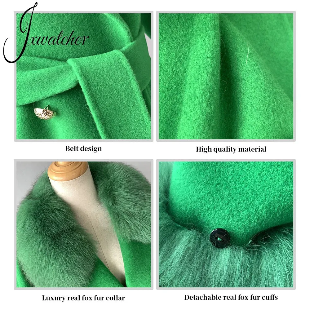 Women Cashmere Wool Trench Jacket