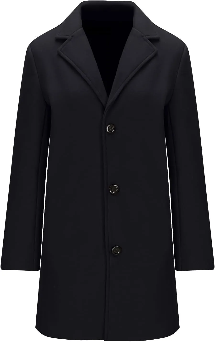 Women Winter Wool Blend Mid-Long Coat Notch Single -Breasted Lapel Jacket Outwear Ladies Warm Solid Thicken Overcoat