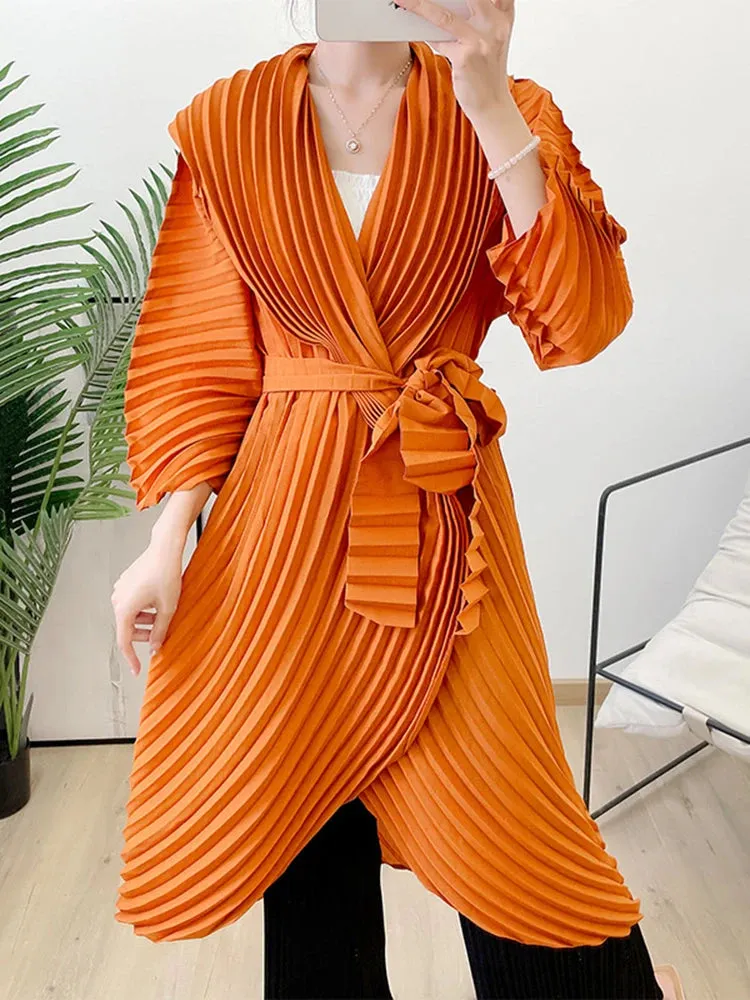 Women's Elegant Pleated Japanese Style Coat