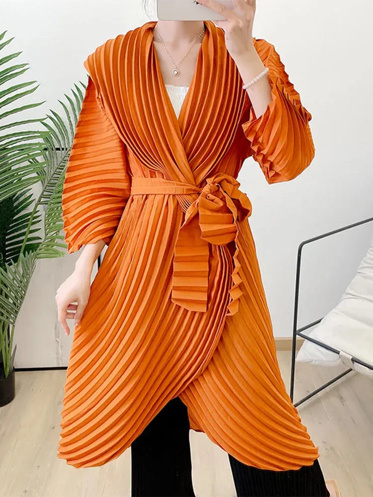 Women's Elegant Pleated Japanese Style Coat