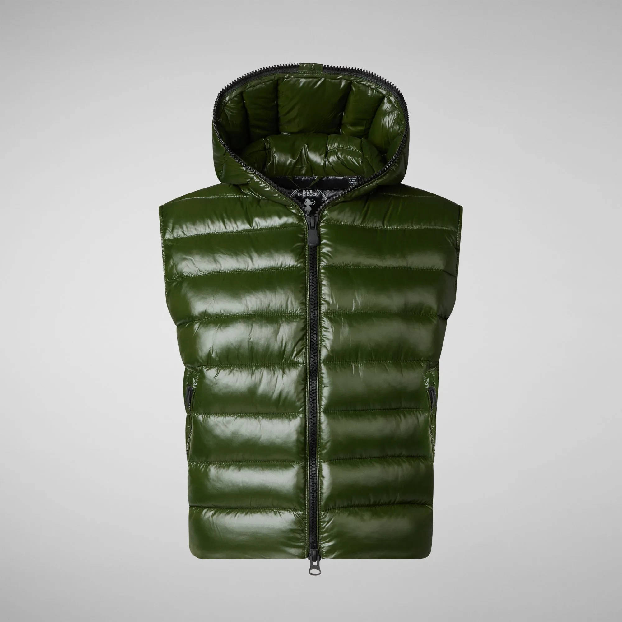 Women's hooded vest Romina in pine green
