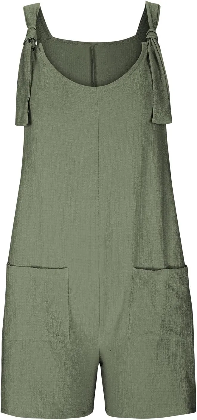 Women's Rompers Casual 2025 Summer Plus Size Beach Cruise Vacation Jumpsuit Romper with Pockets Trendy Cute Jumpsuits