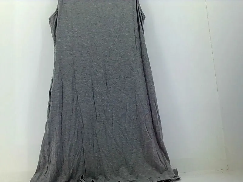 Women's Silver Sleeveless Pleated Maxi Dress XLarge