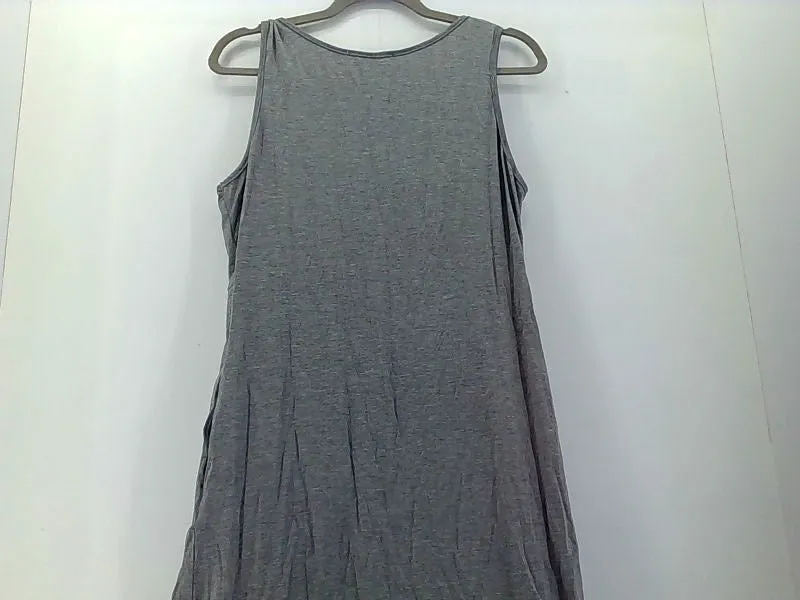 Women's Silver Sleeveless Pleated Maxi Dress XLarge