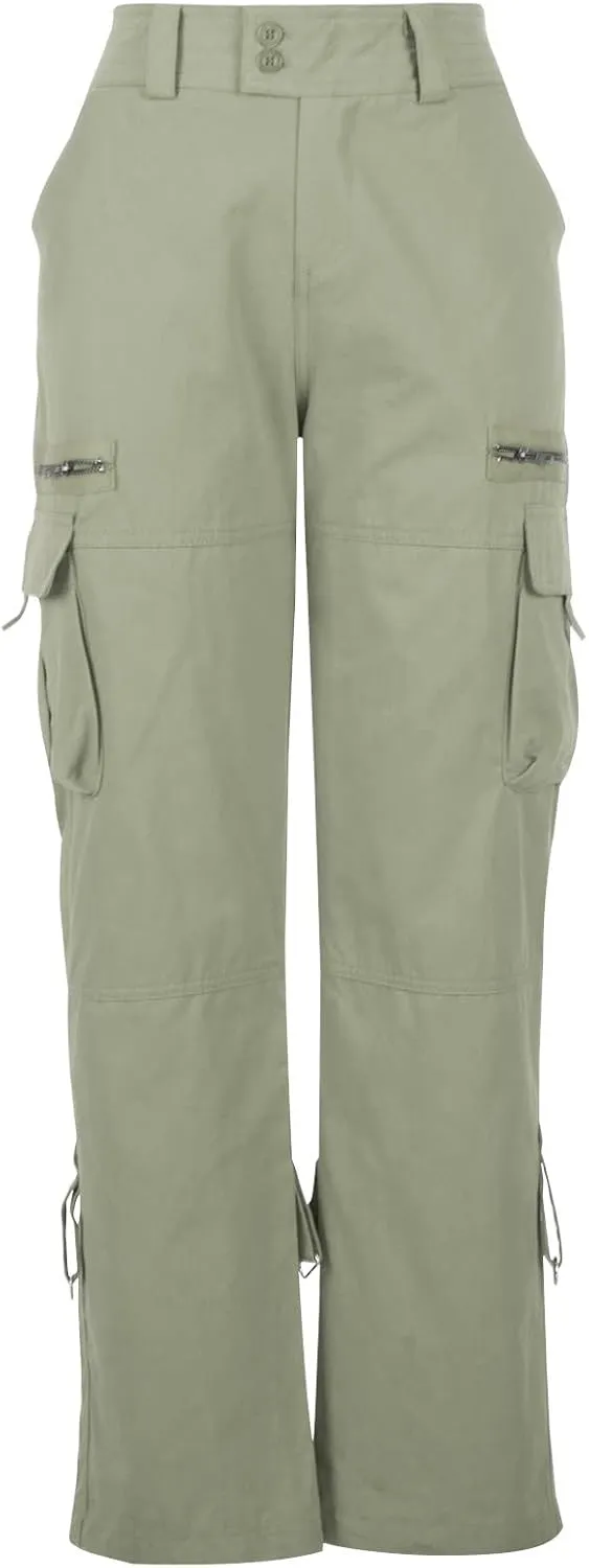 XUNRYAN Cargo Pants Women Baggy Low Waist Parachute Pants Running Joggers with Pockets Streetwear 2023 Fall Fashion Clothes