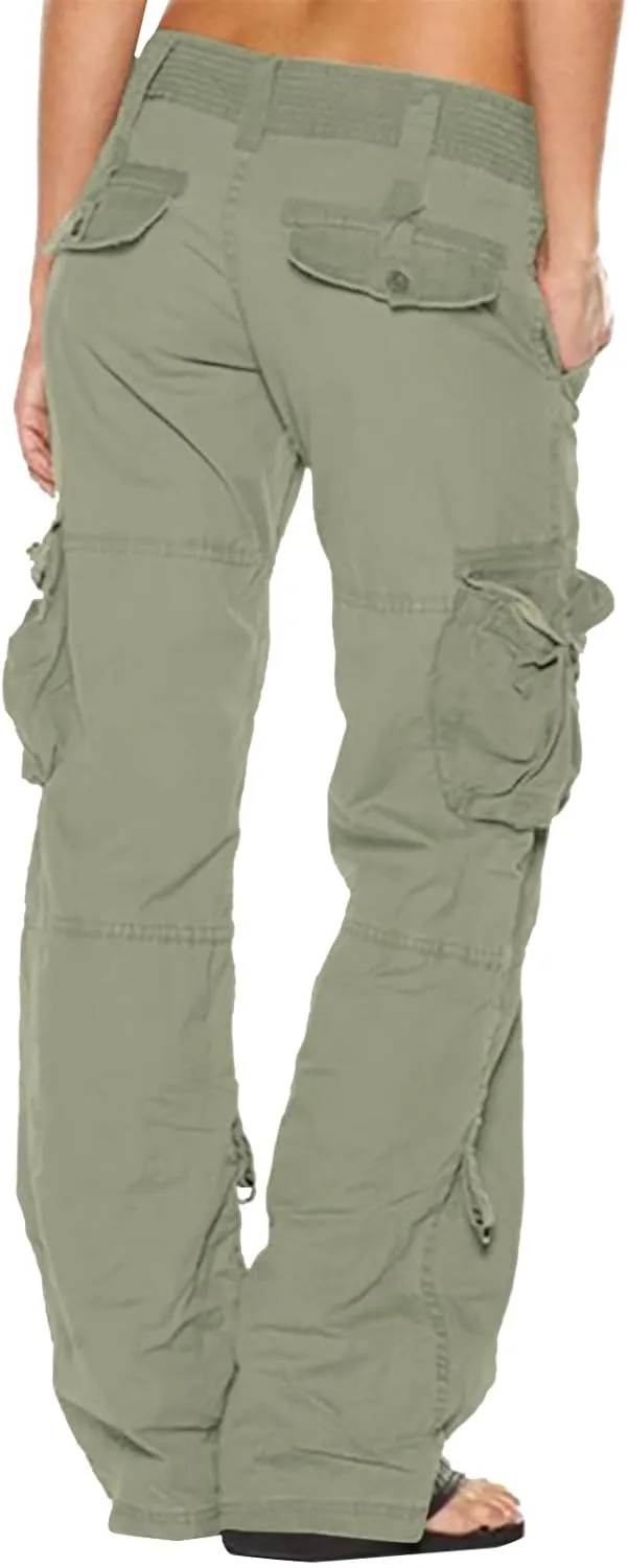 XUNRYAN Cargo Pants Women Baggy Low Waist Parachute Pants Running Joggers with Pockets Streetwear 2023 Fall Fashion Clothes